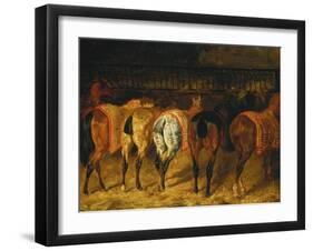 Five Horses Viewed from the Back-Théodore Géricault-Framed Giclee Print