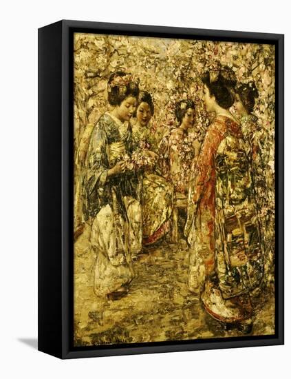Five Japanese Girls Among Blossoming Trees, 1921-Edward Atkinson Hornel-Framed Stretched Canvas