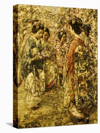 Five Japanese Girls Among Blossoming Trees, 1921-Edward Atkinson Hornel-Stretched Canvas