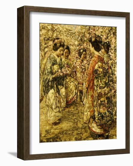 Five Japanese Girls Among Blossoming Trees, 1921-Edward Atkinson Hornel-Framed Giclee Print