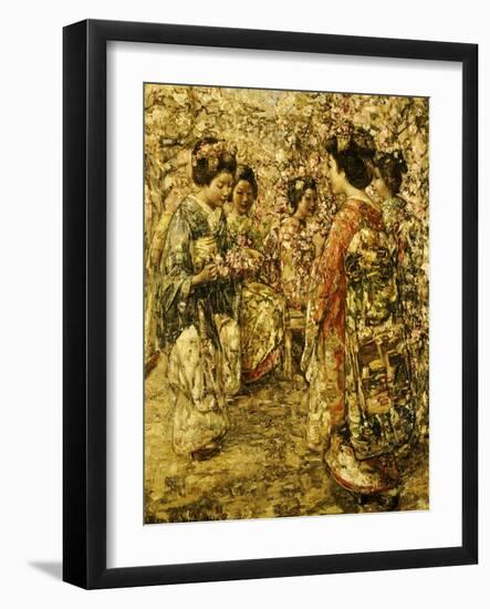 Five Japanese Girls Among Blossoming Trees, 1921-Edward Atkinson Hornel-Framed Giclee Print