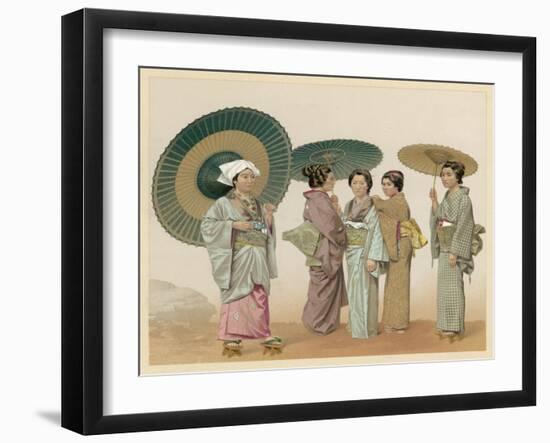 Five Japanese Women in Traditional Costume-null-Framed Art Print