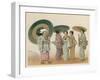 Five Japanese Women in Traditional Costume-null-Framed Art Print