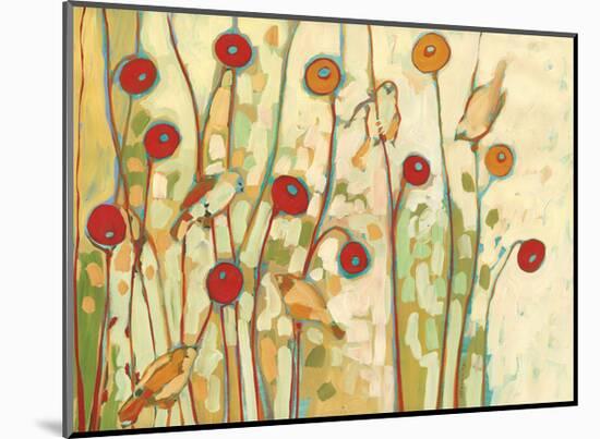 Five Little Birds Playing Amongst the Poppies-Jennifer Lommers-Mounted Giclee Print