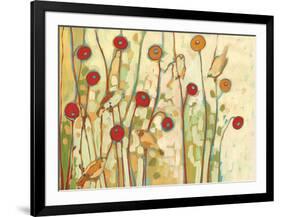 Five Little Birds Playing Amongst the Poppies-Jennifer Lommers-Framed Art Print