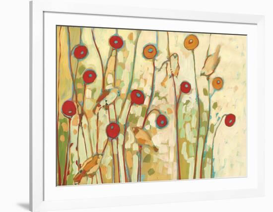 Five Little Birds Playing Amongst the Poppies-Jennifer Lommers-Framed Art Print