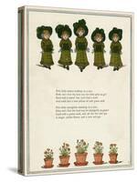 Five Little Girls in Winter Clothes-Kate Greenaway-Stretched Canvas
