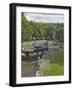 Five Lock Ladder on the Liverpool Leeds Canal, Including a Mill, at Bingley, Yorkshire, England, UK-James Emmerson-Framed Photographic Print