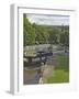 Five Lock Ladder on the Liverpool Leeds Canal, Including a Mill, at Bingley, Yorkshire, England, UK-James Emmerson-Framed Photographic Print