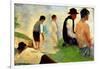 Five Male Figures, Possible Preparatory Sketch for the "Bathers at Asnieres," 1883-Georges Seurat-Framed Giclee Print