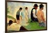 Five Male Figures, Possible Preparatory Sketch for the "Bathers at Asnieres," 1883-Georges Seurat-Framed Giclee Print