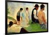 Five Male Figures, Possible Preparatory Sketch for the "Bathers at Asnieres," 1883-Georges Seurat-Framed Giclee Print