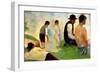 Five Male Figures, Possible Preparatory Sketch for the "Bathers at Asnieres," 1883-Georges Seurat-Framed Giclee Print