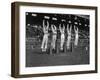 Five Male Maryland Cheerleaders Jumping-null-Framed Photographic Print