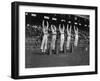 Five Male Maryland Cheerleaders Jumping-null-Framed Photographic Print