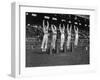 Five Male Maryland Cheerleaders Jumping-null-Framed Photographic Print