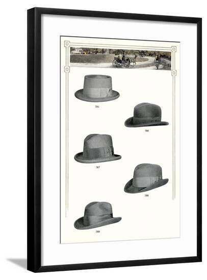 Five Men's Hats--Framed Art Print