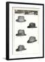 Five Men's Hats-null-Framed Art Print