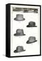 Five Men's Hats-null-Framed Stretched Canvas
