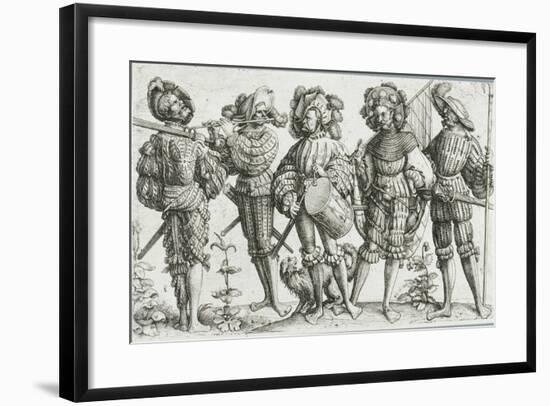 Five Mercenaries in the Thirty Years' War (1518-48), 1530-Daniel Hopfer-Framed Giclee Print