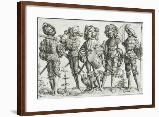 Five Mercenaries in the Thirty Years' War (1518-48), 1530-Daniel Hopfer-Framed Giclee Print