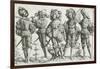 Five Mercenaries in the Thirty Years' War (1518-48), 1530-Daniel Hopfer-Framed Giclee Print