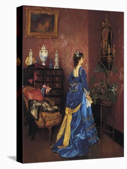 Five Minutes Late-Auguste Toulmouche-Stretched Canvas