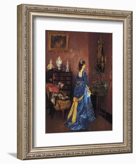 Five Minutes Late-Auguste Toulmouche-Framed Giclee Print