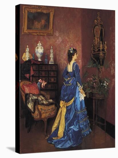 Five Minutes Late-Auguste Toulmouche-Stretched Canvas