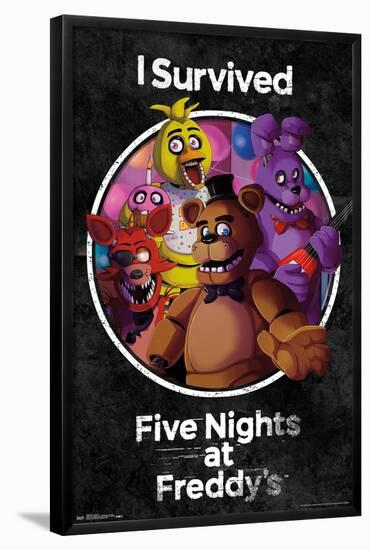 Five Nights at Freddy's - Survived-Trends International-Framed Poster