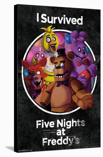 Five Nights at Freddy's - Survived-Trends International-Stretched Canvas