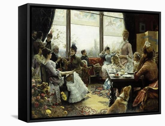 Five O'Clock Tea-Julius Leblanc Stewart-Framed Stretched Canvas