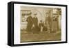 Five People with a Dog in a Garden-null-Framed Stretched Canvas