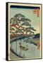 Five Pines and the Onagi Canal (One Hundred Famous Views of Ed), 1856-1858-Utagawa Hiroshige-Framed Stretched Canvas