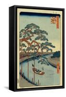 Five Pines and the Onagi Canal (One Hundred Famous Views of Ed), 1856-1858-Utagawa Hiroshige-Framed Stretched Canvas