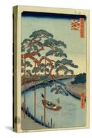 Five Pines and the Onagi Canal (One Hundred Famous Views of Ed), 1856-1858-Utagawa Hiroshige-Stretched Canvas