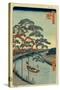 Five Pines and the Onagi Canal (One Hundred Famous Views of Ed), 1856-1858-Utagawa Hiroshige-Stretched Canvas