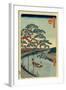 Five Pines and the Onagi Canal (One Hundred Famous Views of Ed), 1856-1858-Utagawa Hiroshige-Framed Giclee Print