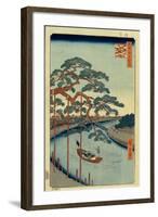 Five Pines and the Onagi Canal (One Hundred Famous Views of Ed), 1856-1858-Utagawa Hiroshige-Framed Giclee Print