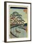 Five Pines and the Onagi Canal (One Hundred Famous Views of Ed), 1856-1858-Utagawa Hiroshige-Framed Giclee Print