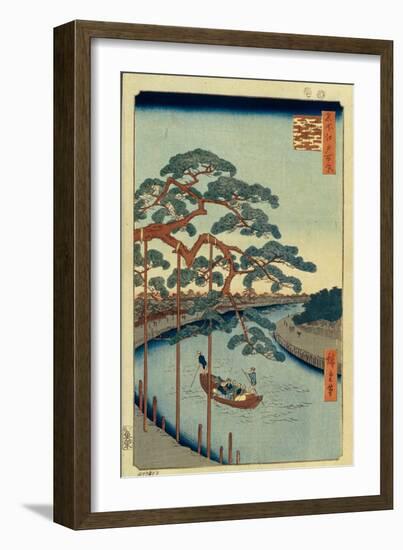 Five Pines and the Onagi Canal (One Hundred Famous Views of Ed), 1856-1858-Utagawa Hiroshige-Framed Giclee Print