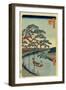 Five Pines and the Onagi Canal (One Hundred Famous Views of Ed), 1856-1858-Utagawa Hiroshige-Framed Giclee Print