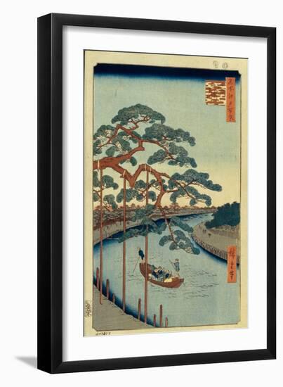 Five Pines and the Onagi Canal (One Hundred Famous Views of Ed), 1856-1858-Utagawa Hiroshige-Framed Giclee Print