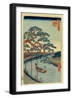 Five Pines and the Onagi Canal (One Hundred Famous Views of Ed), 1856-1858-Utagawa Hiroshige-Framed Giclee Print