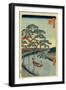 Five Pines and the Onagi Canal (One Hundred Famous Views of Ed), 1856-1858-Utagawa Hiroshige-Framed Giclee Print