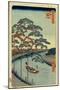 Five Pines and the Onagi Canal (One Hundred Famous Views of Ed), 1856-1858-Utagawa Hiroshige-Mounted Giclee Print