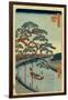 Five Pines and the Onagi Canal (One Hundred Famous Views of Ed), 1856-1858-Utagawa Hiroshige-Framed Giclee Print