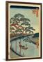 Five Pines and the Onagi Canal (One Hundred Famous Views of Ed), 1856-1858-Utagawa Hiroshige-Framed Giclee Print