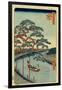Five Pines and the Onagi Canal (One Hundred Famous Views of Ed), 1856-1858-Utagawa Hiroshige-Framed Giclee Print