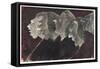 Five Profiles Overlapping-Rabindranath Tagore-Framed Stretched Canvas